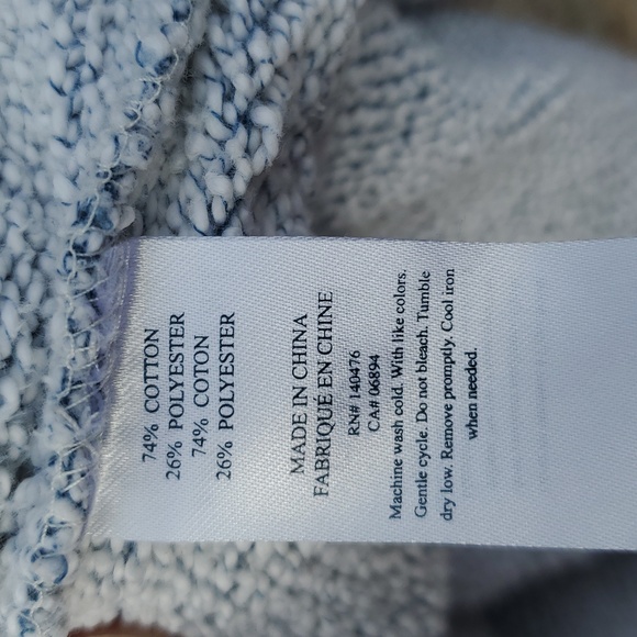 Faherty Seabrook French Terry Hoodie Poncho V-Neck Herringbone Large - Picture 11 of 16